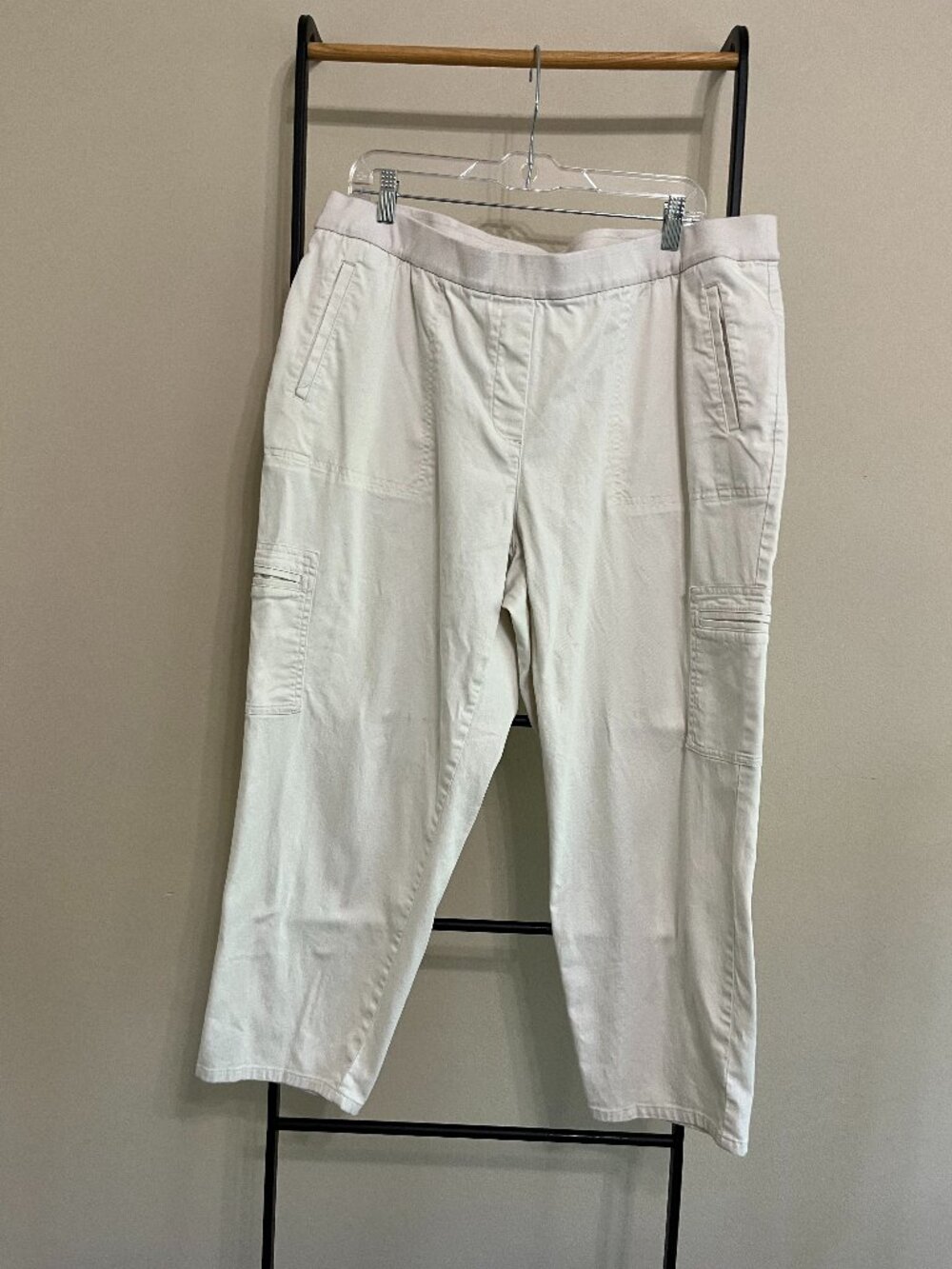 J. Jill Crop Pants Size XL Cargo Cotton Blend Stretch Comfort Casual Everyday